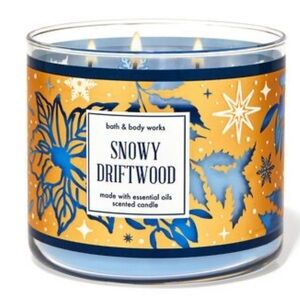 🎅 BBW Snowy Driftwood 3-Wick Candle NEW